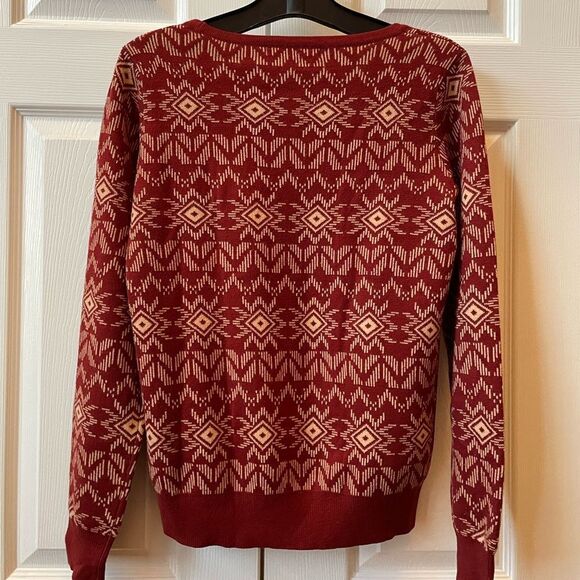 RUST AND BEIGE LONG SLEEVE SWEATER BY FOREVER 21 SIZE LARGE - Picture 4 of 4